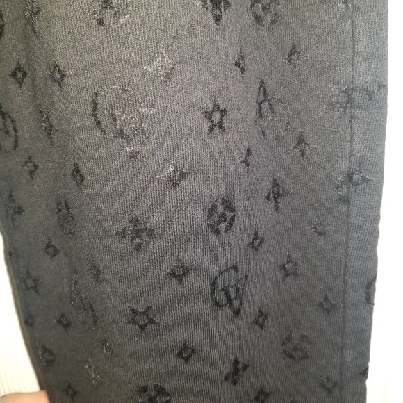 Black and gold Avenue George V Paris sweatpant jogger w/ lion emblem size Large - Picture 4 of 7